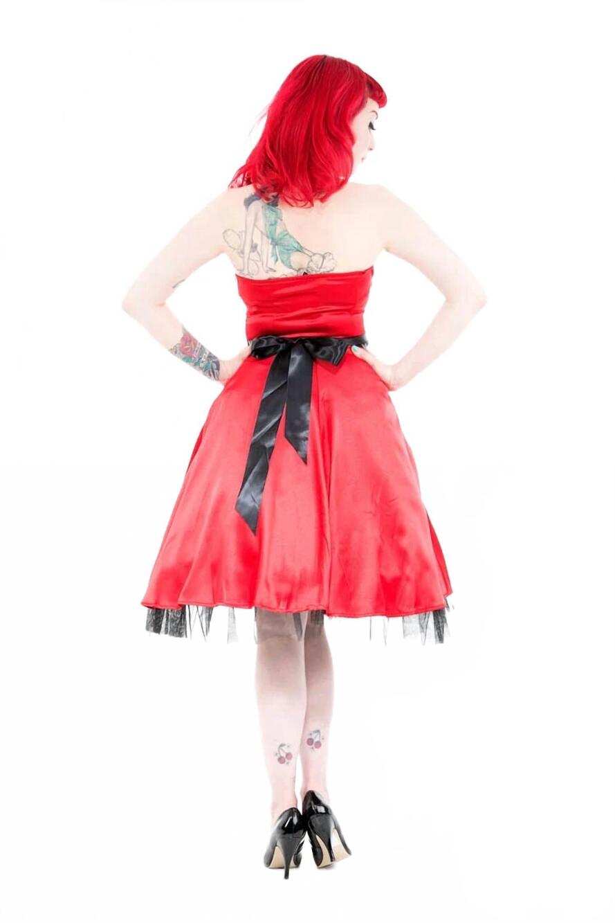 NEW HEARTS & ROSES occasion halter dress in red - Picture 2 of 2